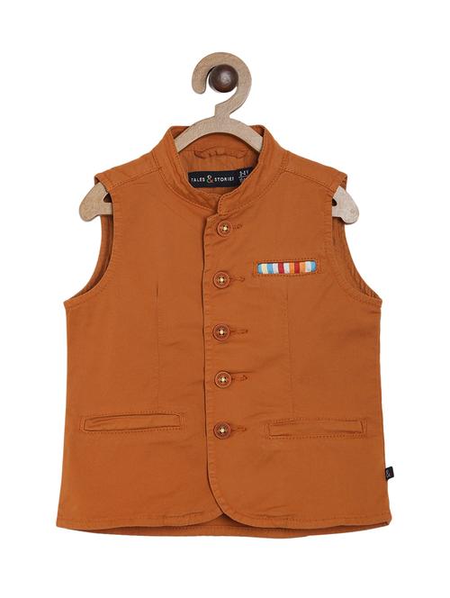 brown cotton waistcoats jackets - 16852642 - Standard Image - 1