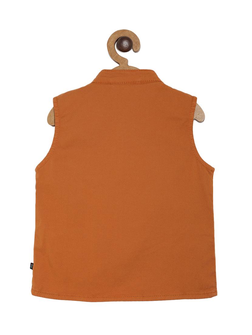 brown cotton waistcoats jackets - 16852642 - Zoom Image - 2