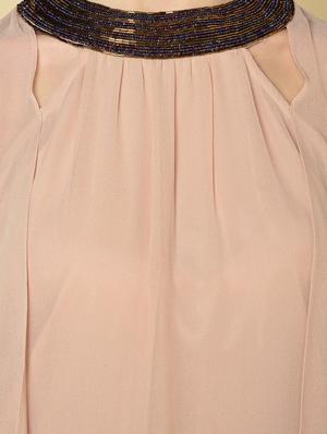 rosewater pink embellished neck shift dress - 16853142 - Standard Image - 6