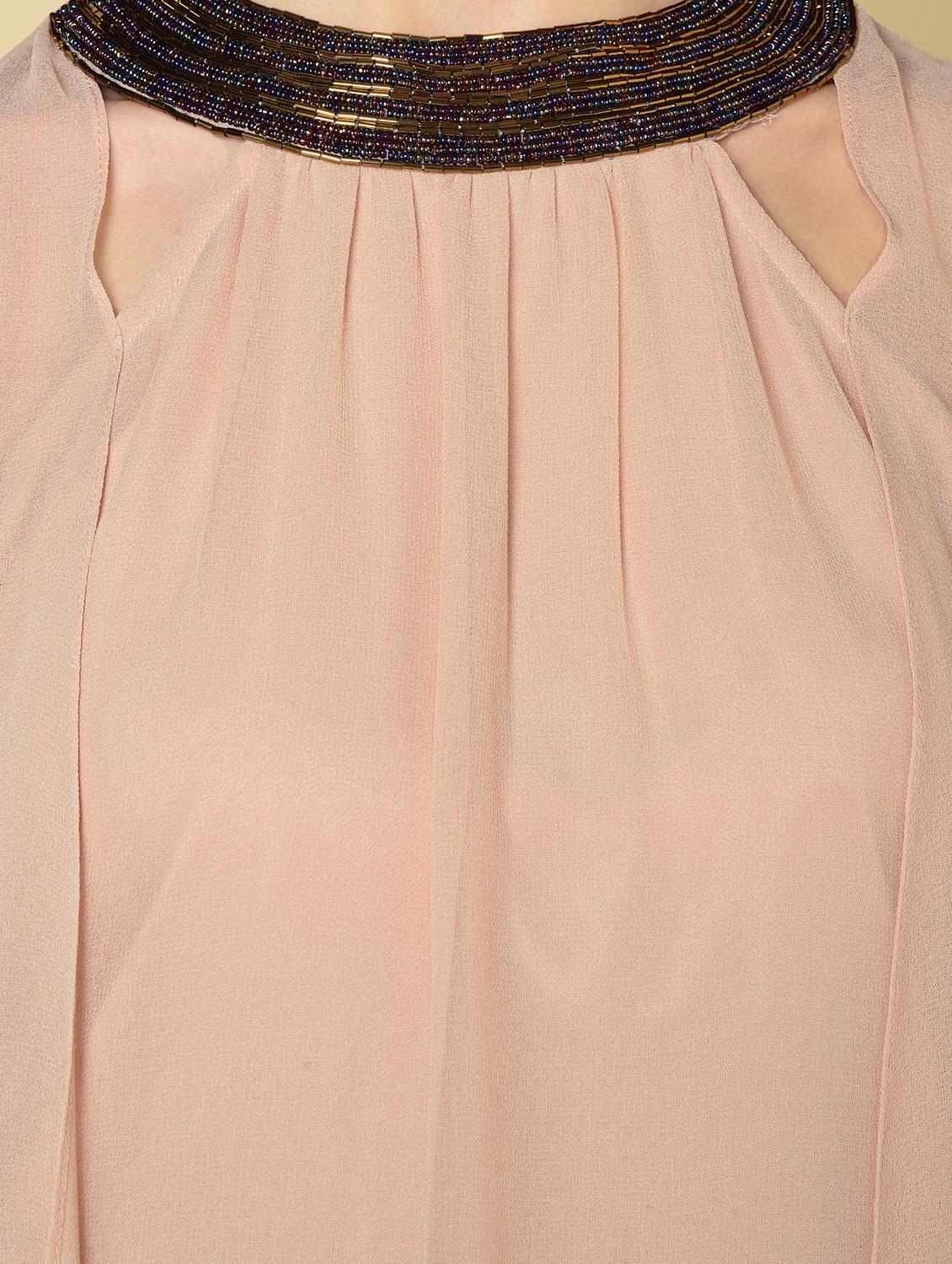rosewater pink embellished neck shift dress - 16853142 - Zoom Image - 6