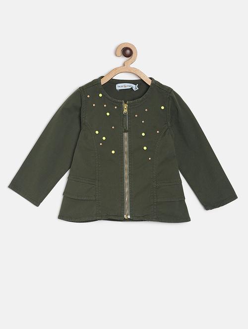 green cotton regular jackets - 16853203 - Standard Image - 1
