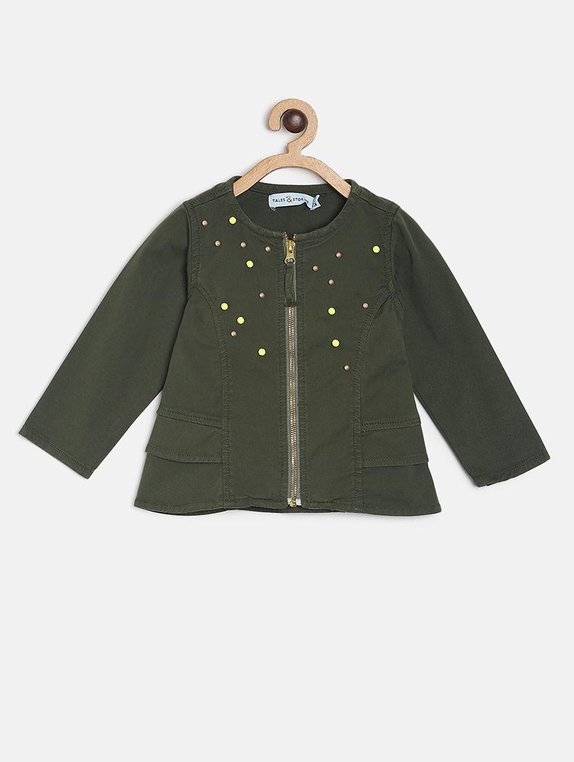 green cotton regular jackets - 16853203 - Zoom Image - 1