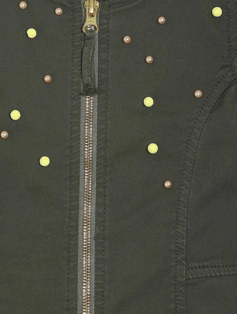 green cotton regular jackets - 16853203 - Zoom Image - 3