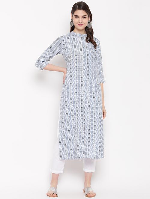printed straight kurta - 16853333 - Standard Image - 1