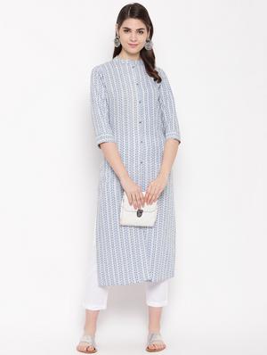 printed straight kurta - 16853333 - Standard Image - 4