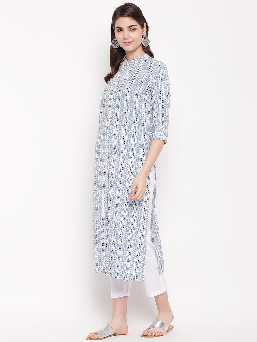 printed straight kurta - 16853333 - Zoom Image - 2