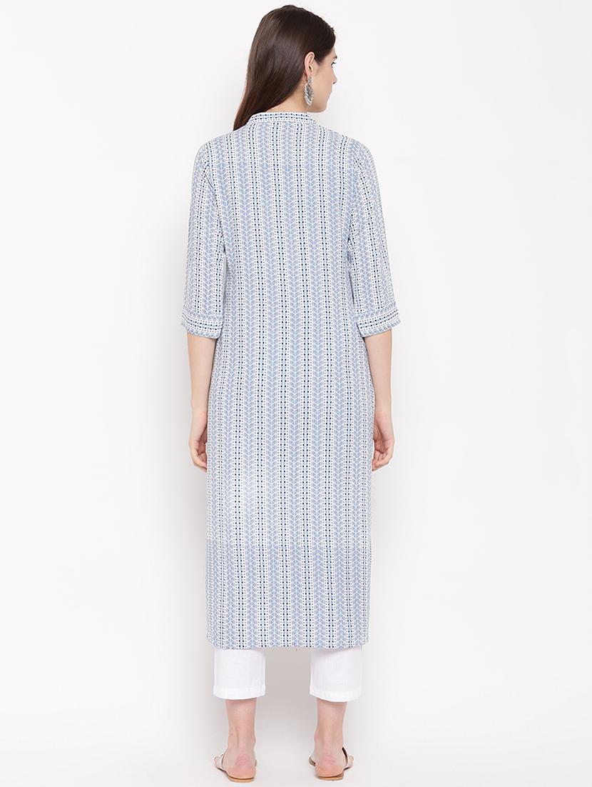 printed straight kurta - 16853333 - Zoom Image - 3