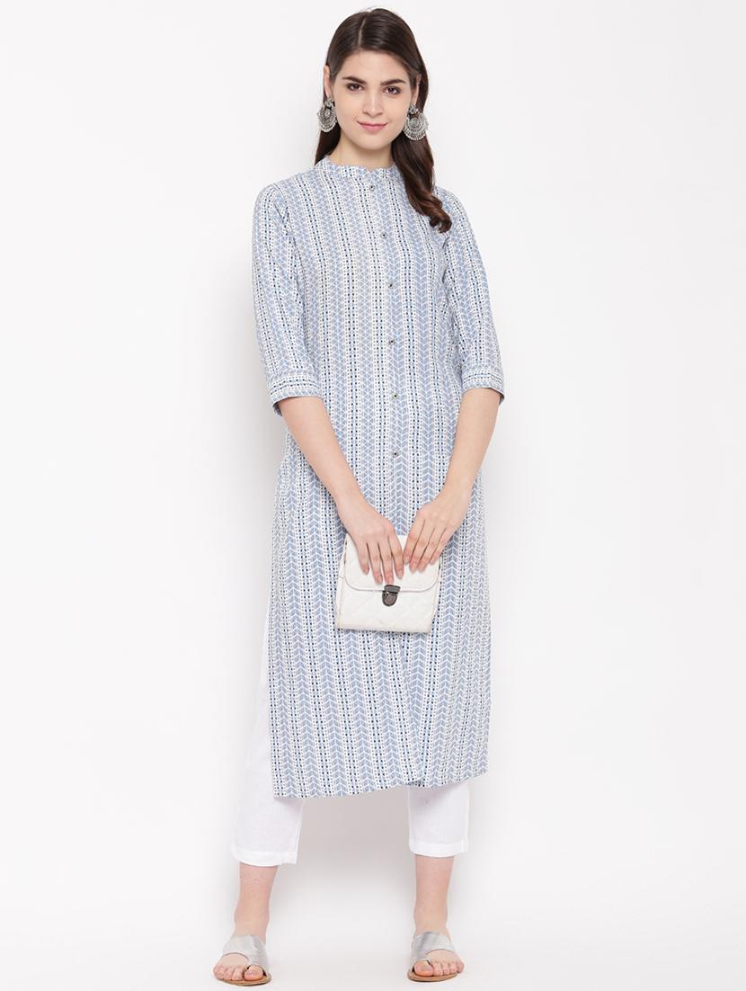 printed straight kurta - 16853333 - Zoom Image - 4
