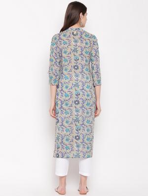 floral straight kurta - 16853334 - Standard Image - 3
