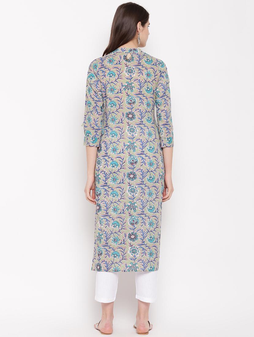 floral straight kurta - 16853334 - Zoom Image - 3