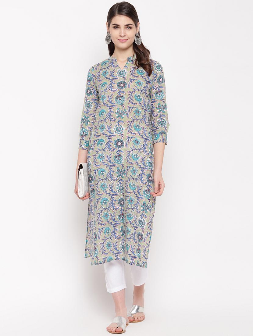 floral straight kurta - 16853334 - Zoom Image - 4