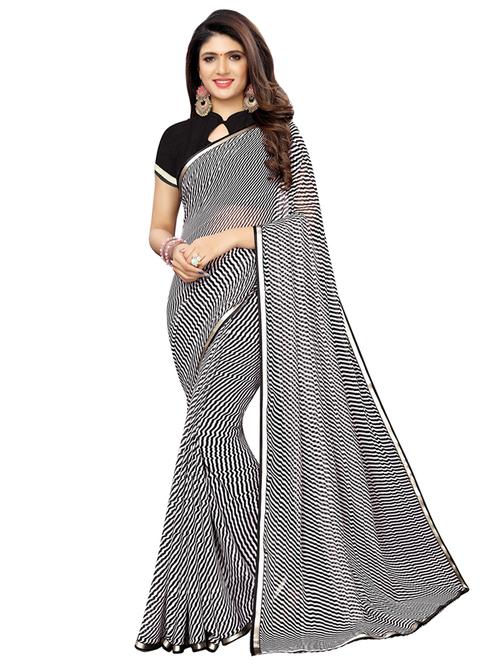 polka dots printed saree with blouse - 16853586 - Very Small Image - 1