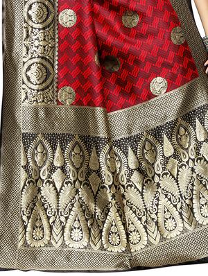 self design banarasi saree with blouse - 16853596 - Standard Image - 4
