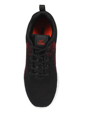 black fabric lace up sport shoes - 16854576 - Standard Image - 4