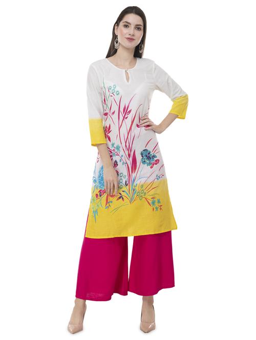 floral print straight kurta - 16854650 - Standard Image - 1