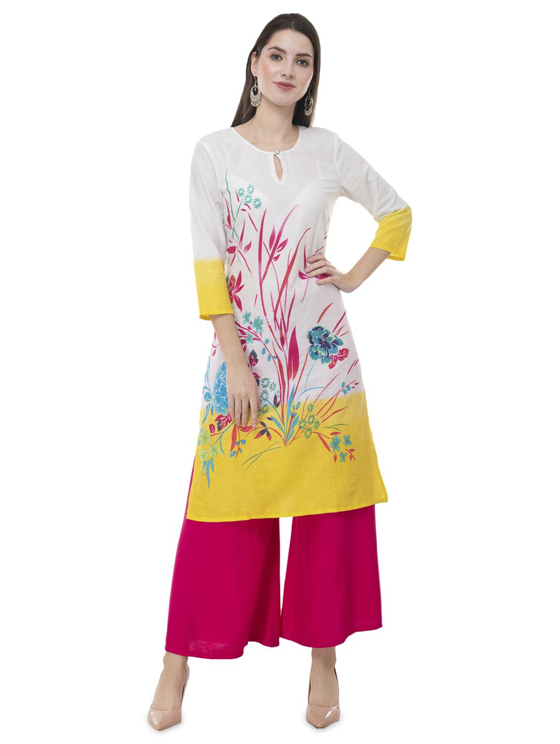 floral print straight kurta - 16854650 - Zoom Image - 1