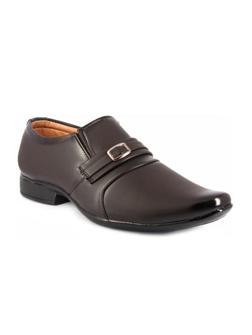 brown leatherette slip ons - 16854712 - Very Small Image - 1