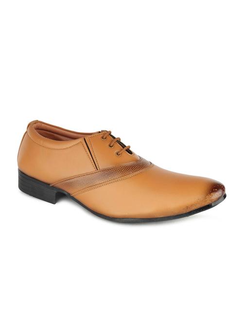 tan leatherette lace-up oxfords - 16854797 - Very Small Image - 1