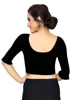 self design solid blouse - 16855849 - Standard Image - 3