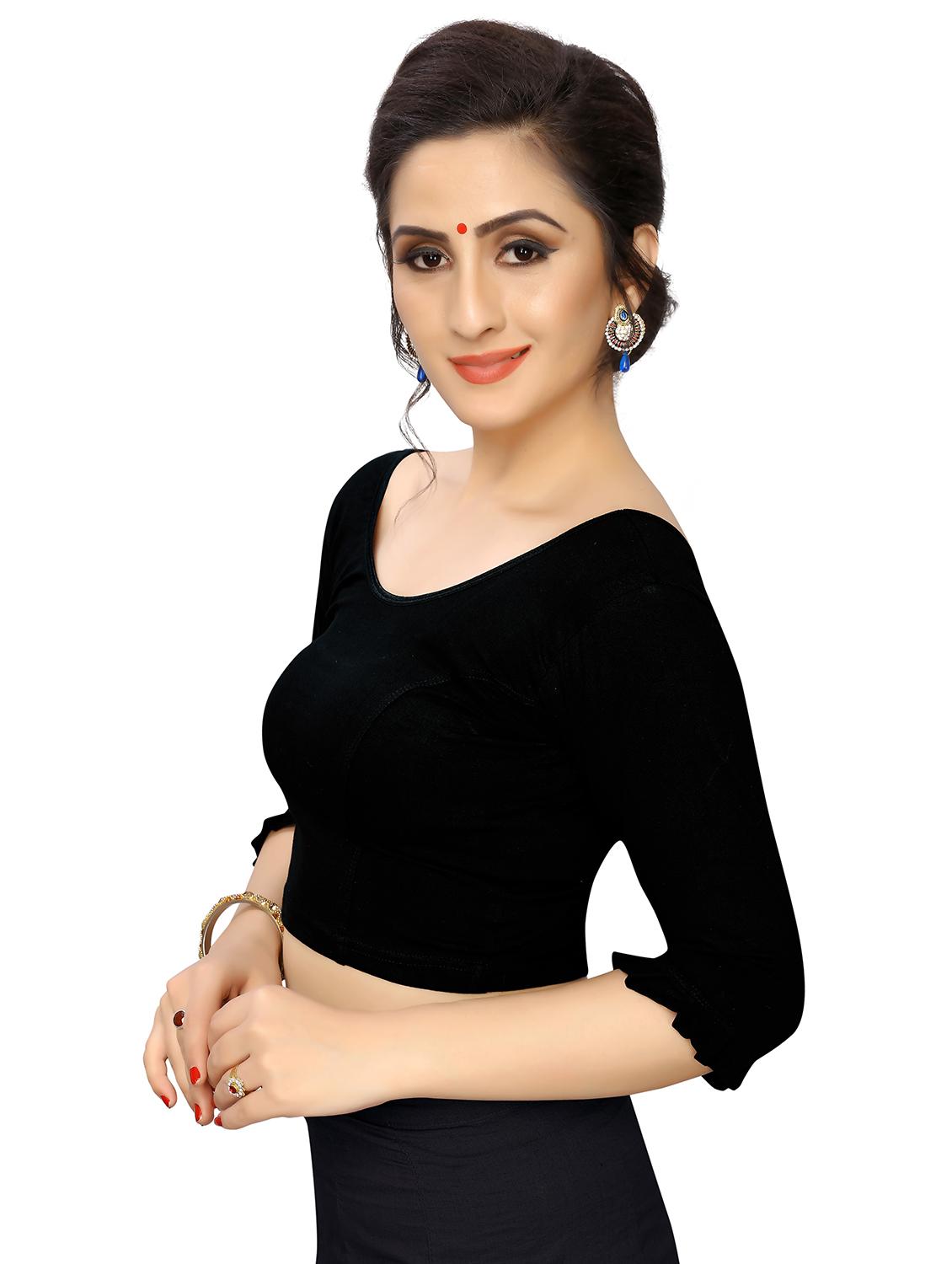 self design solid blouse - 16855849 - Zoom Image - 2