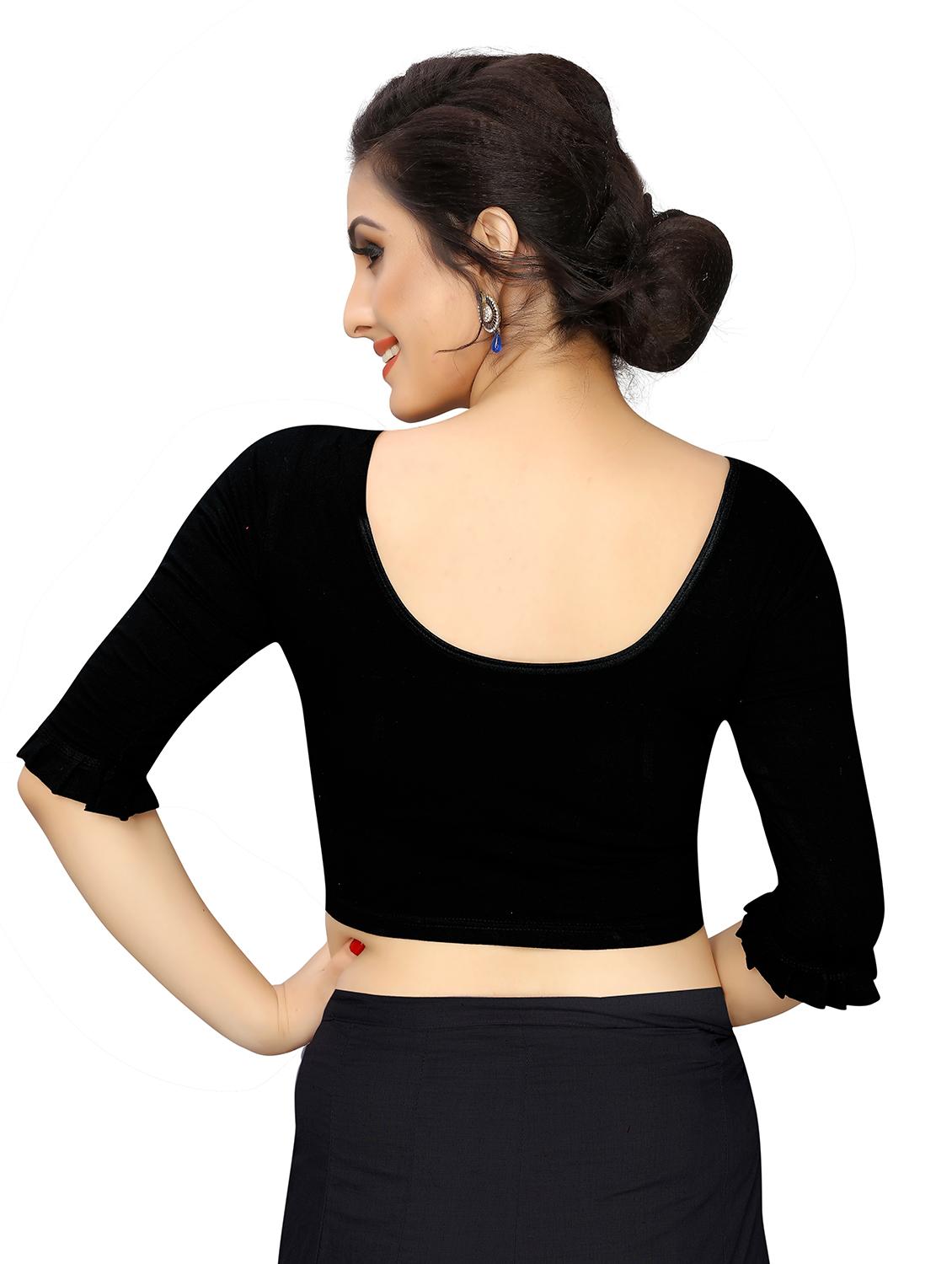 self design solid blouse - 16855849 - Zoom Image - 3