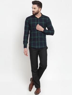 navy blue checkered casual shirt - 16855897 - Standard Image - 4