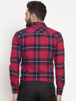 red checkered casual shirt - 16855900 - Standard Image - 3