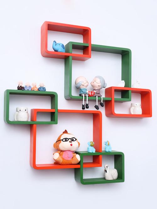 decorative storage & intersecting shape wall shelves - 16856109 - Standard Image - 1