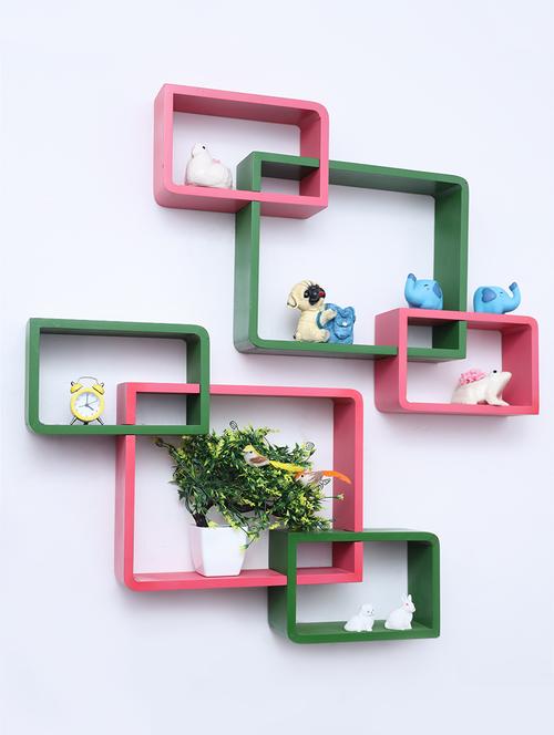decorative storage & intersecting shape wall shelves - 16856110 - Very Small Image - 1