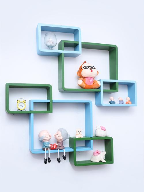 decorative storage & intersecting shape wall shelves - 16856112 - Standard Image - 1
