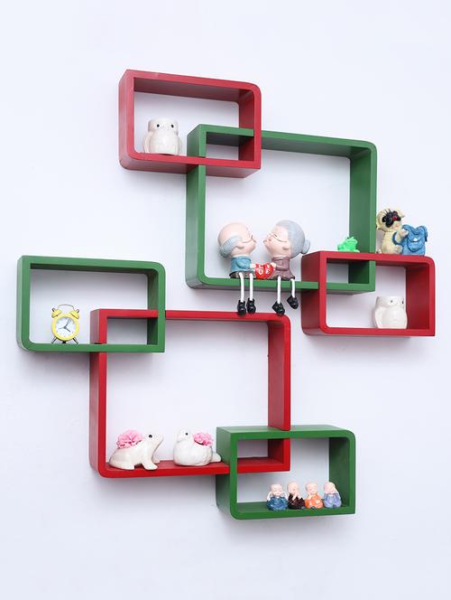 decorative storage & intersecting shape wall shelves - 16856123 - Very Small Image - 1