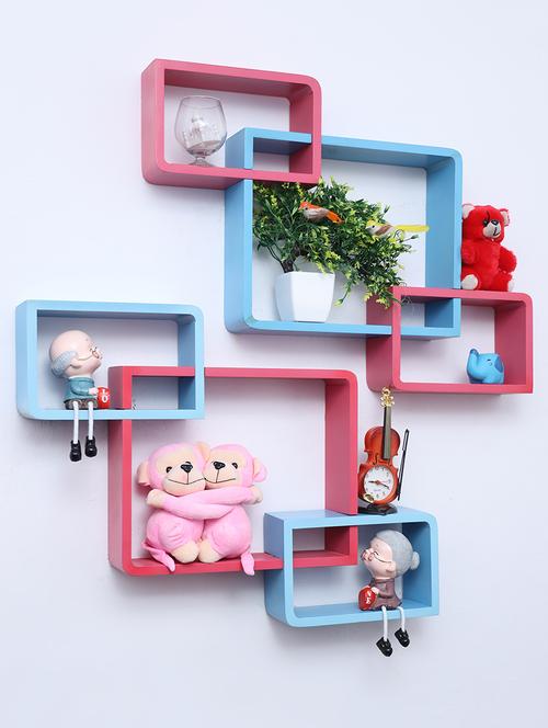 decorative storage & intersecting shape wall shelves - 16856125 - Standard Image - 1