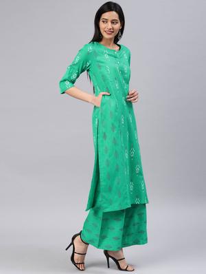 ikat kurta palazzo set - 16856240 - Standard Image - 2