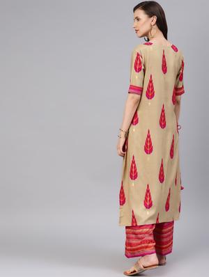printed kurta palazzo set - 16856259 - Standard Image - 3