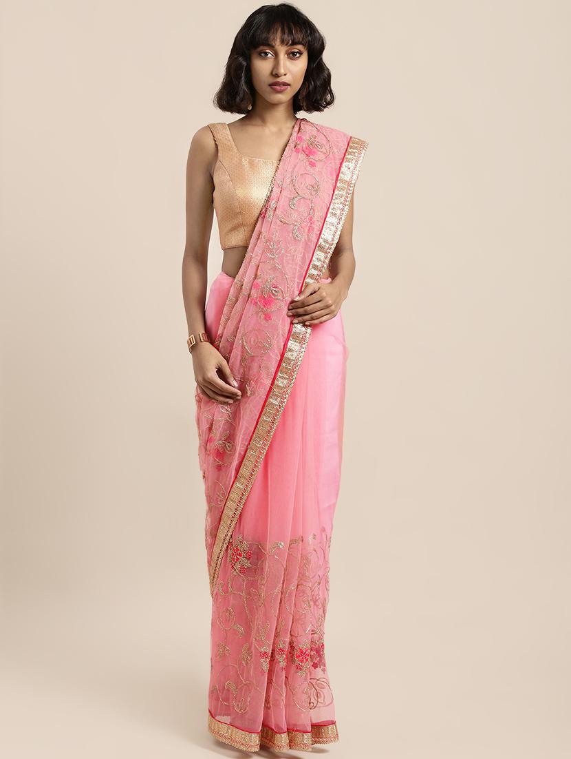 pastel embroidered saree with blouse - 16856977 - Zoom Image - 1