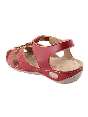 red back strap sandals - 16857975 - Standard Image - 3