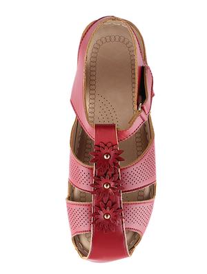red back strap sandals - 16857975 - Standard Image - 4