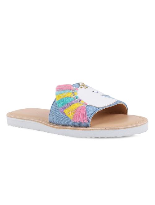 blue leather flat - 16858045 - Standard Image - 1