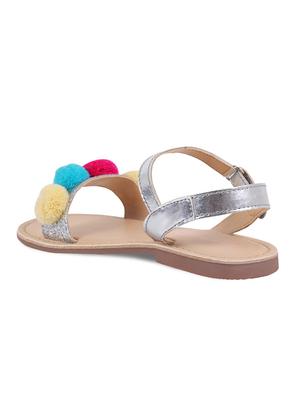 silver leather sandal - 16858055 - Standard Image - 3