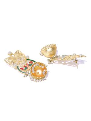 green brass jhumka earring - 16858080 - Standard Image - 2