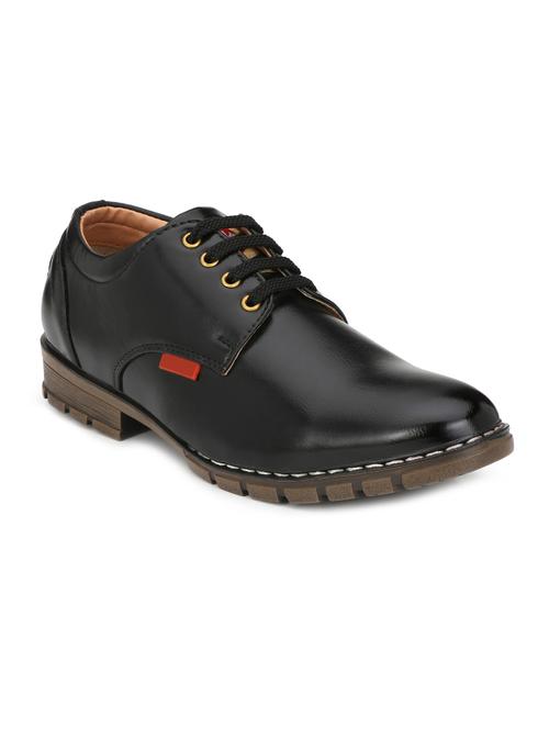 black leatherette lace-up derbys - 16858809 - Very Small Image - 1