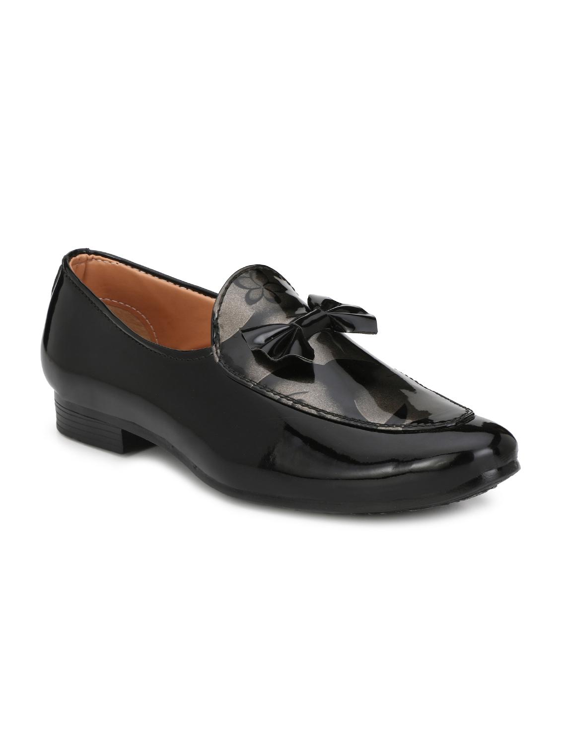 black leatherette slip ons - 16858840 - Zoom Image - 1