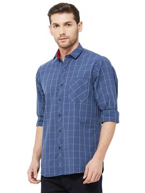 blue checkered casual shirt - 16859055 - Standard Image - 2