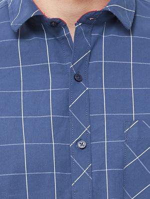 blue checkered casual shirt - 16859055 - Standard Image - 5