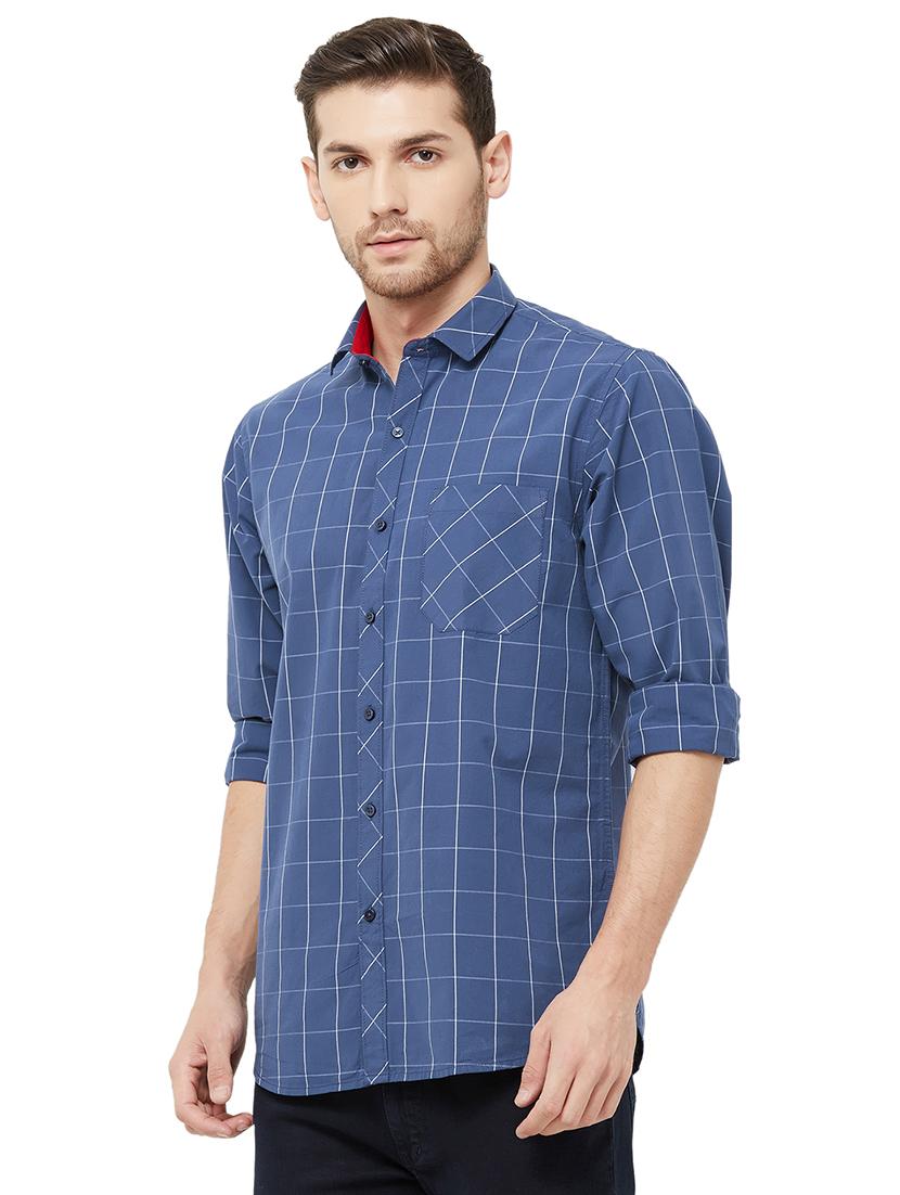 blue checkered casual shirt - 16859055 - Zoom Image - 2