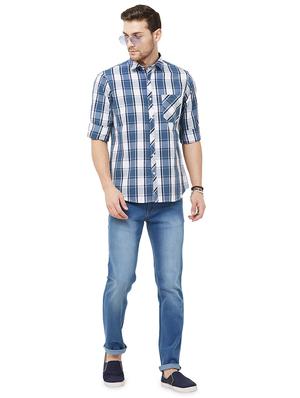 blue checkered casual shirt - 16859056 - Standard Image - 4