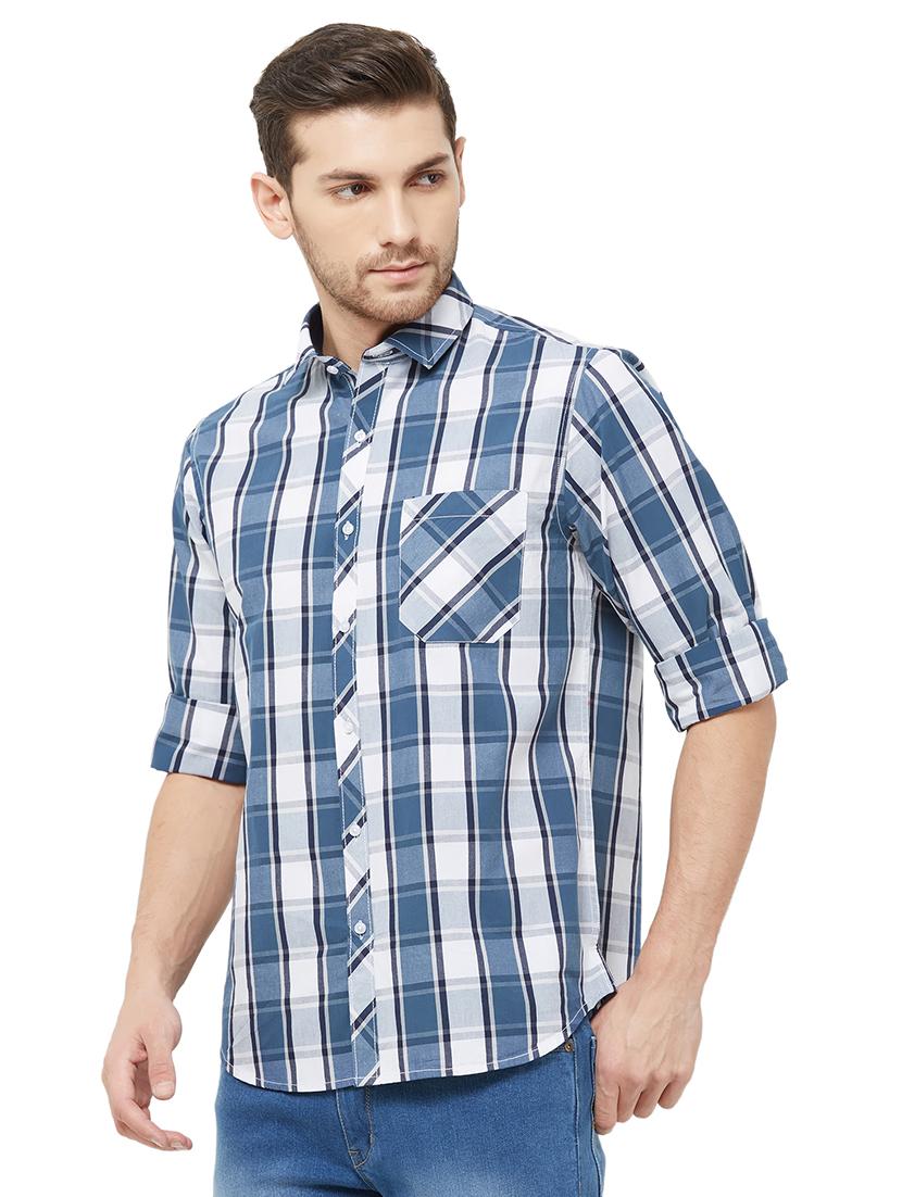 blue checkered casual shirt - 16859056 - Zoom Image - 2