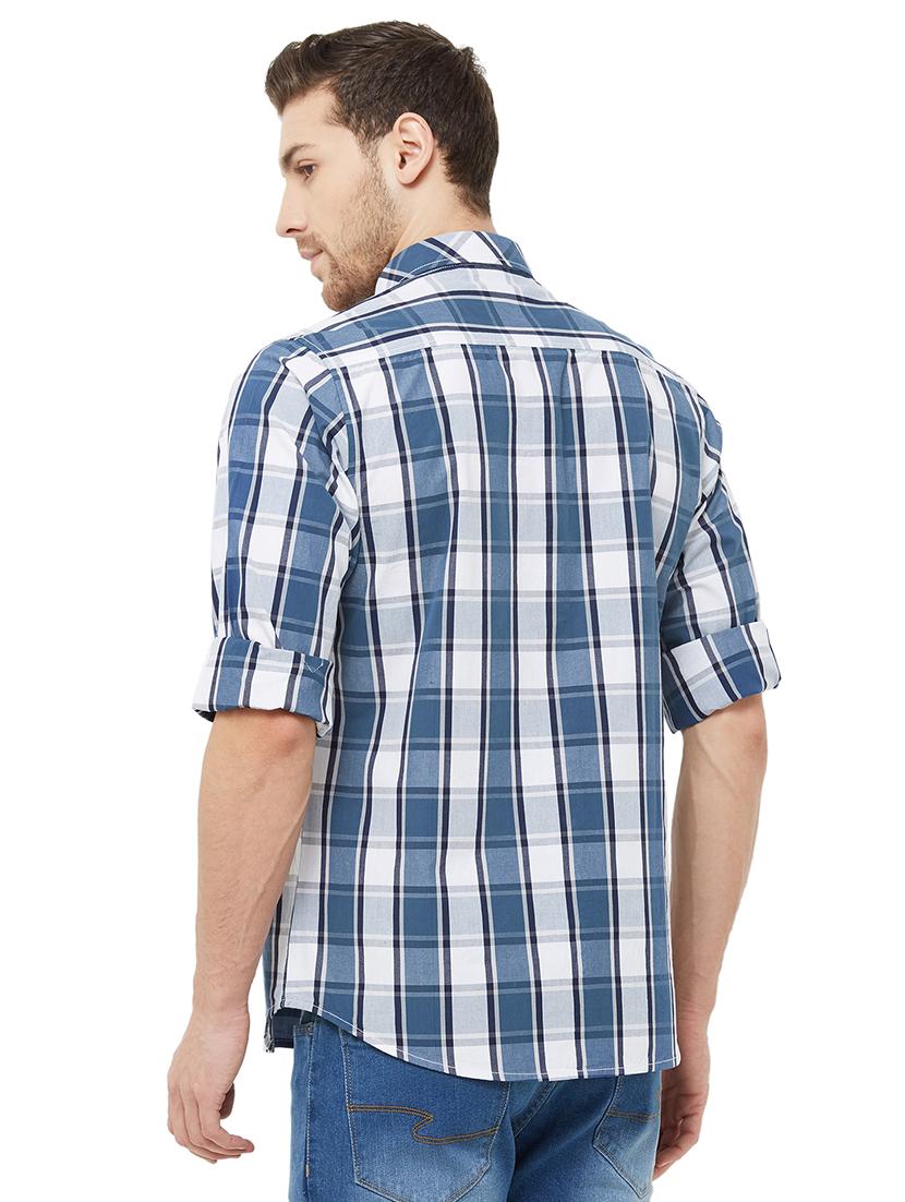 blue checkered casual shirt - 16859056 - Zoom Image - 3