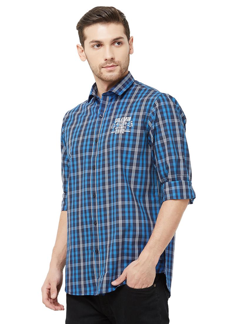 blue checkered casual shirt - 16859062 - Zoom Image - 2
