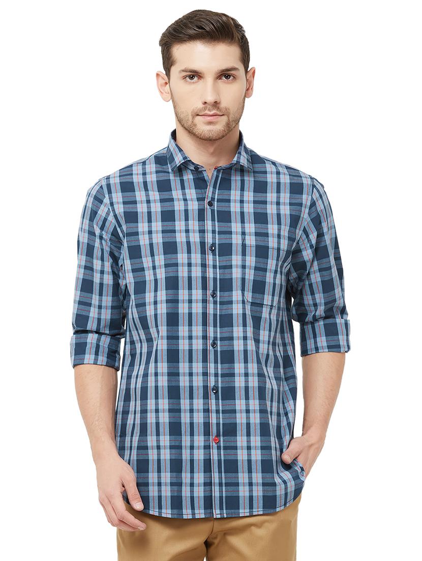 blue checkered casual shirt - 16859065 - Zoom Image - 1